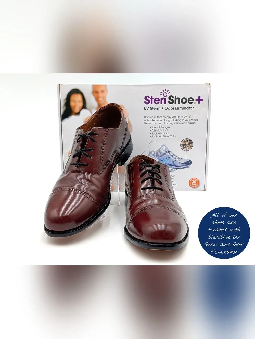 Bostonian Sz 10 Classics First Flex Cap Toe Oxford Burgundy Leather